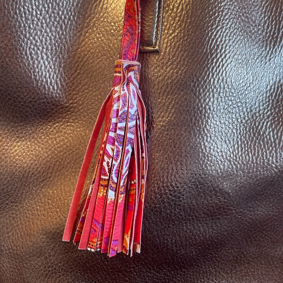 Bronze Tote Bag with Pink Tassle - Picture 2 of 7